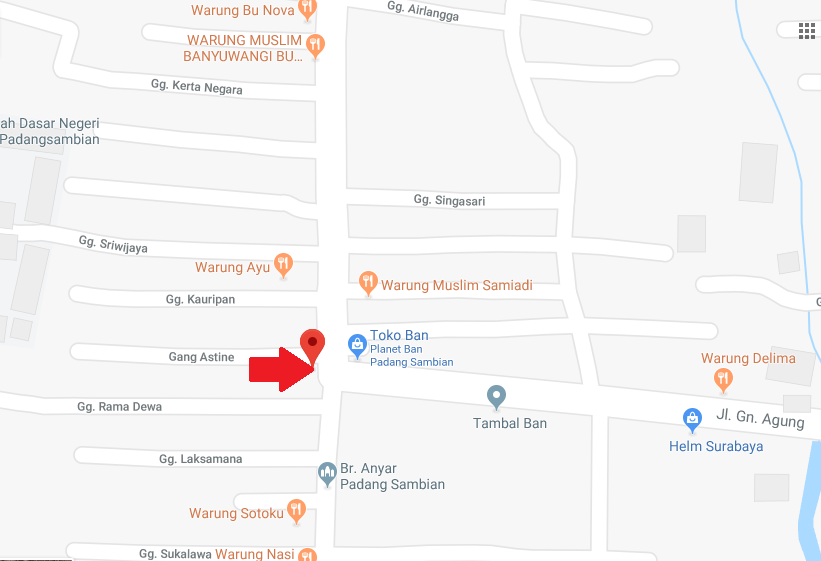 Maps Jl. Gn Sanghyang - Jl. Gn. Agung