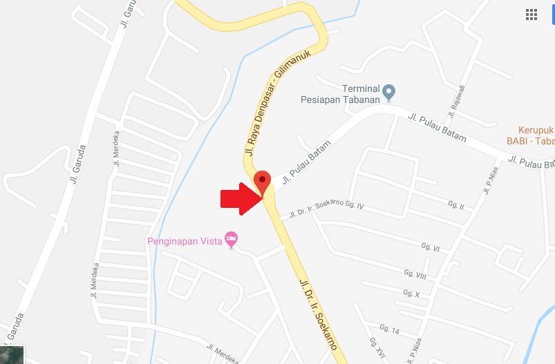 Maps Pertigaan Jl. Dr. Ir. Soekarno - Jl. Pulau Batam (Pesiapan)